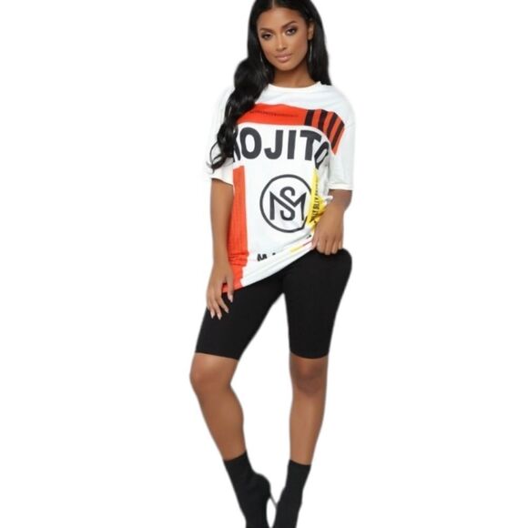 FASHION NOVA Mojito oversize graphic top L - Picture 8 of 9